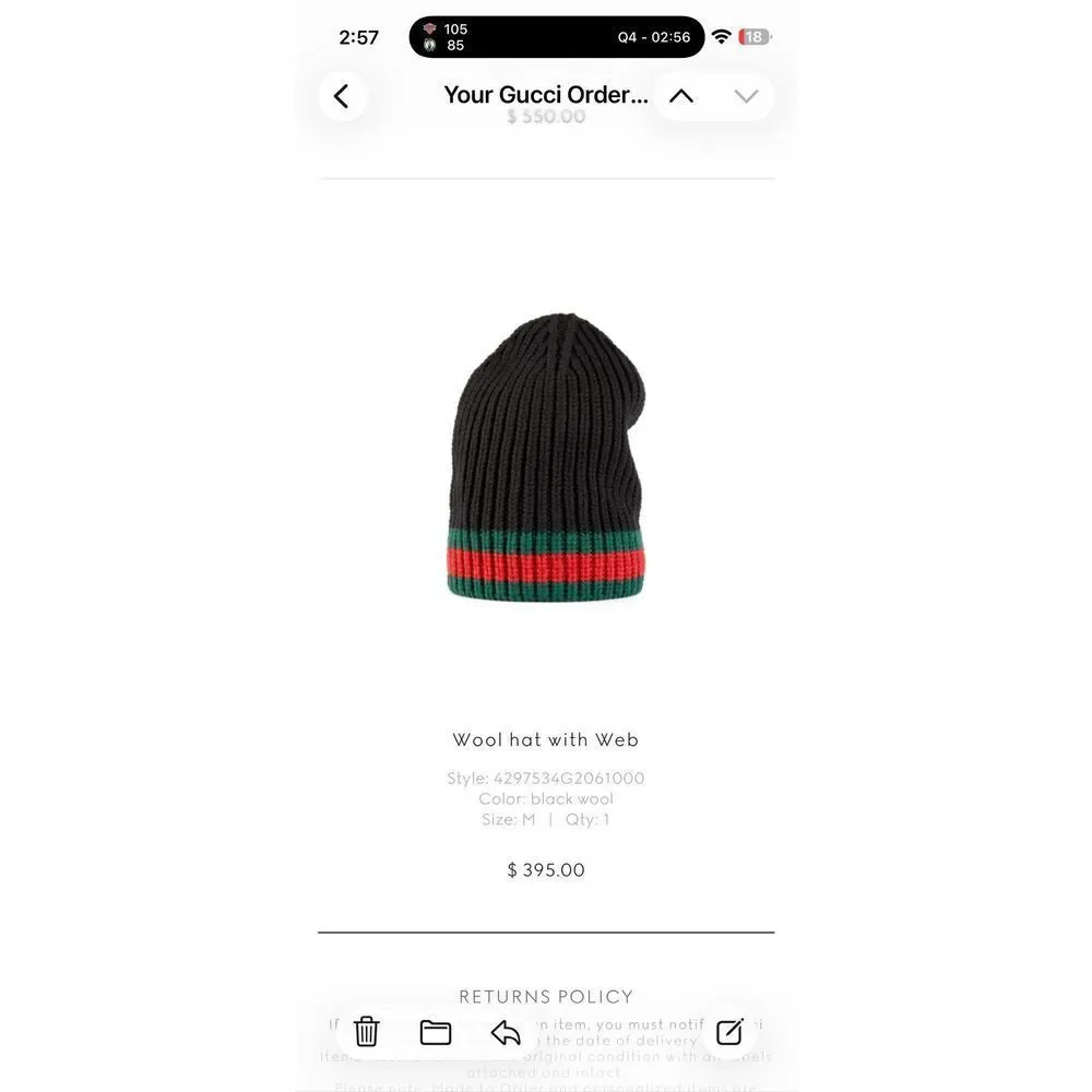 GUCCI WOOL KNIT HAT (m) like new - Picture 8 of 8